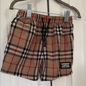 Burberry Kids Beige Plaid Shorts